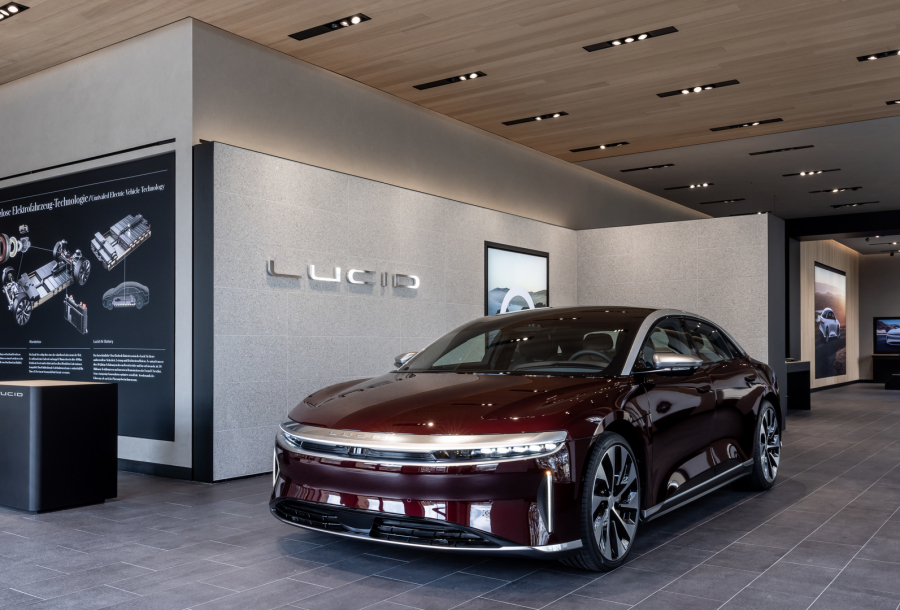 Lucid Motors inaugurates its inaugural presence in Europe, with umdasch serving as the implementation partner.