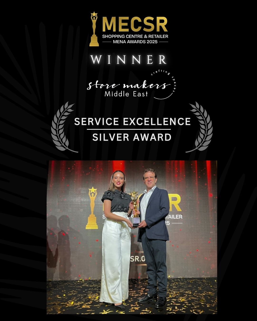 Store Makers - Middle East have won the Silver Award at the 2025 MECS+R MENA Awards for Service Excellence in Retail Interiors